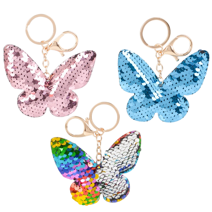 Sequin Butterfly Keychain