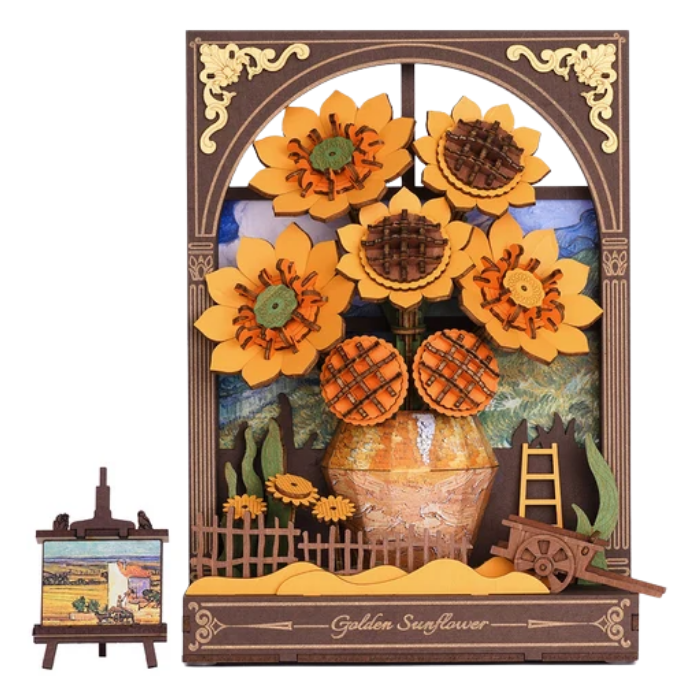'Golden Sunflower' Wooden Art Kit