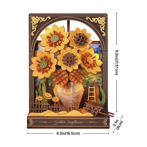 'Golden Sunflower' Wooden Art Kit