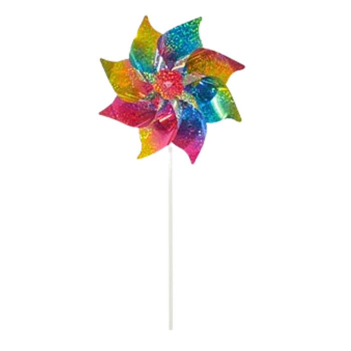 8" Sparkle Rainbow Pinwheel