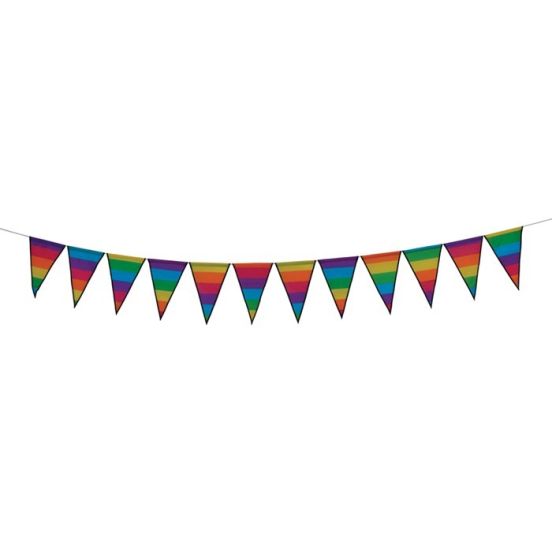 Rainbow Stripe Pennant String