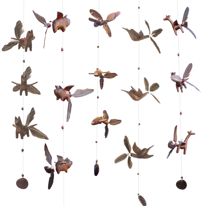 Wooden Animal Whirly Mobile