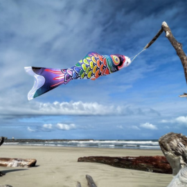 3-ft. Rainbow Koi Windsock
