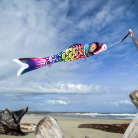 5-ft. Rainbow Koi Windsock