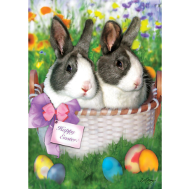Easter Bunnies Decorative Flag
