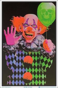 Evil Clown Black Light Poster