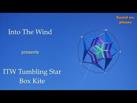 Box Kite Tumbling Star 30" x 17" Carry bag Line On Handle 