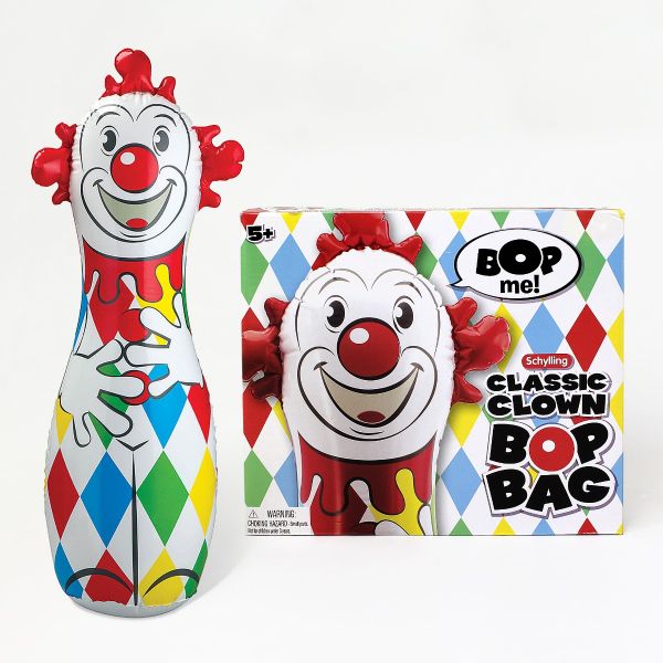 Schylling 42" CLOWN BOP BAG Punch Inflatable Blow Up Boxing Punching Classic NEW 