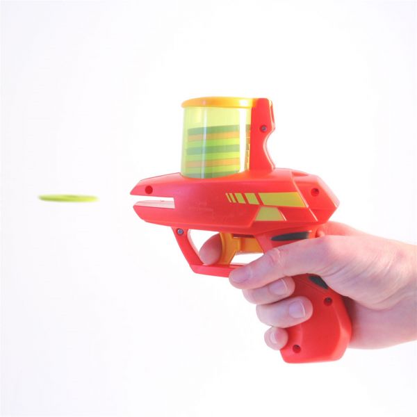 Foam Small  Disc Shooters Flying Aim Target Game Set With 4 Gun 64 Color Disc 